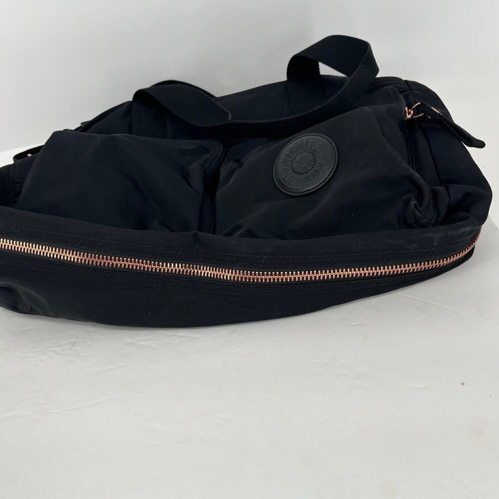 Kipling Esiana Black Nylon Tote Crossbody Bag Multi Pocket Rose Gold - Picture 8 of 9